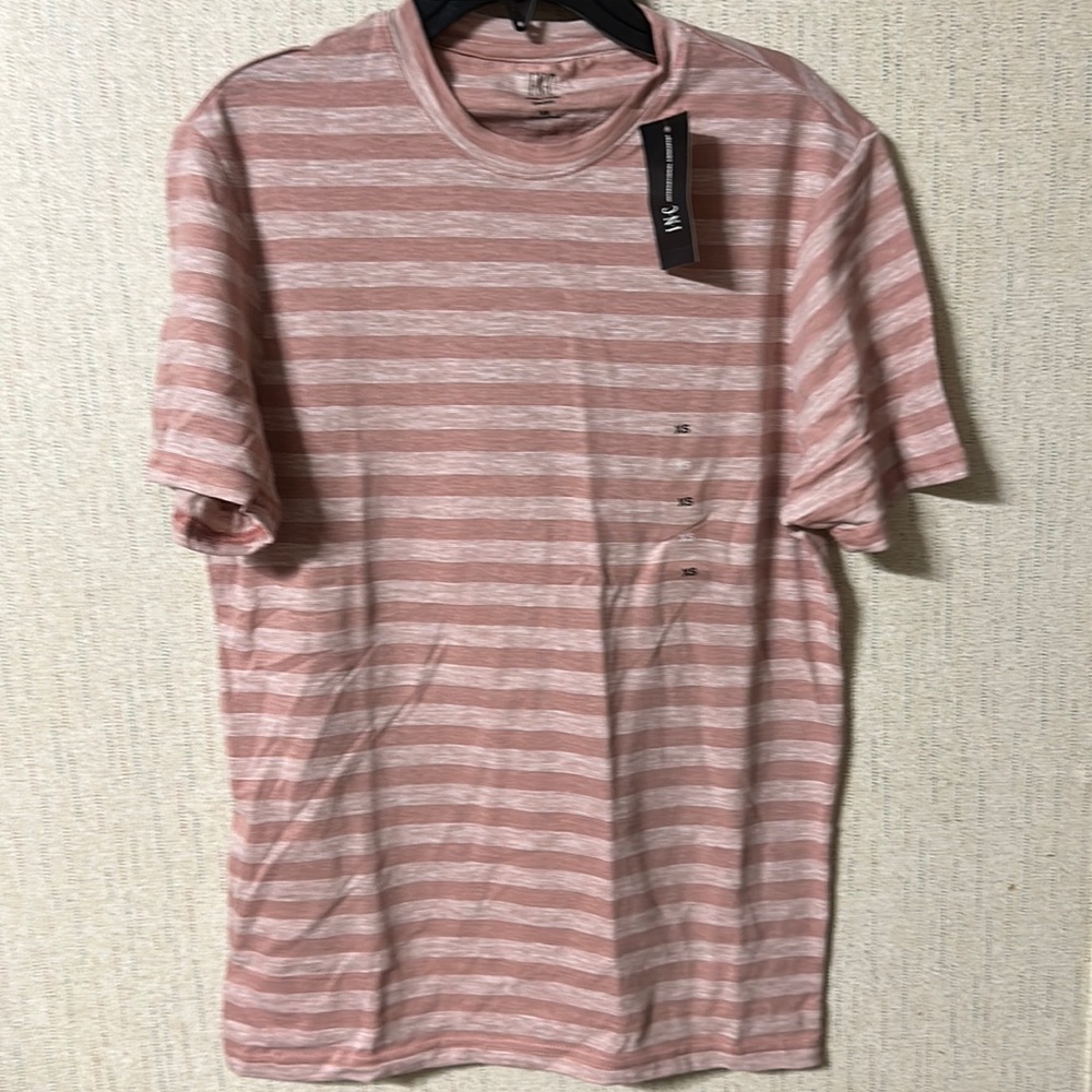 INC INTERNATIONAL CONCEPTS STRIPED TEE: BLUSH: NEW WITH TAGS: SIZE XS